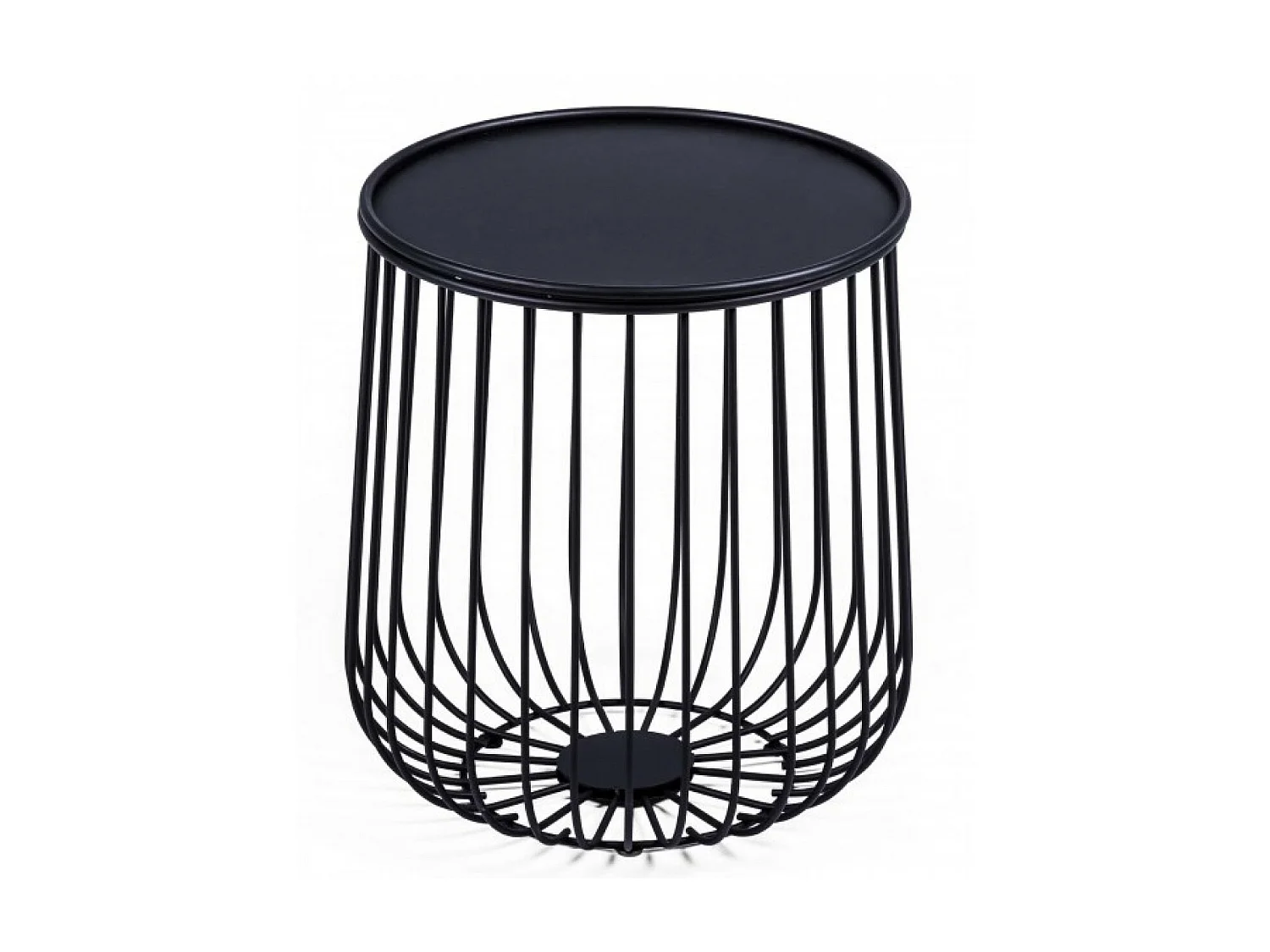 Table d'appoint ronde en acier adaptée à l'extérieur - Tanzania - Noir