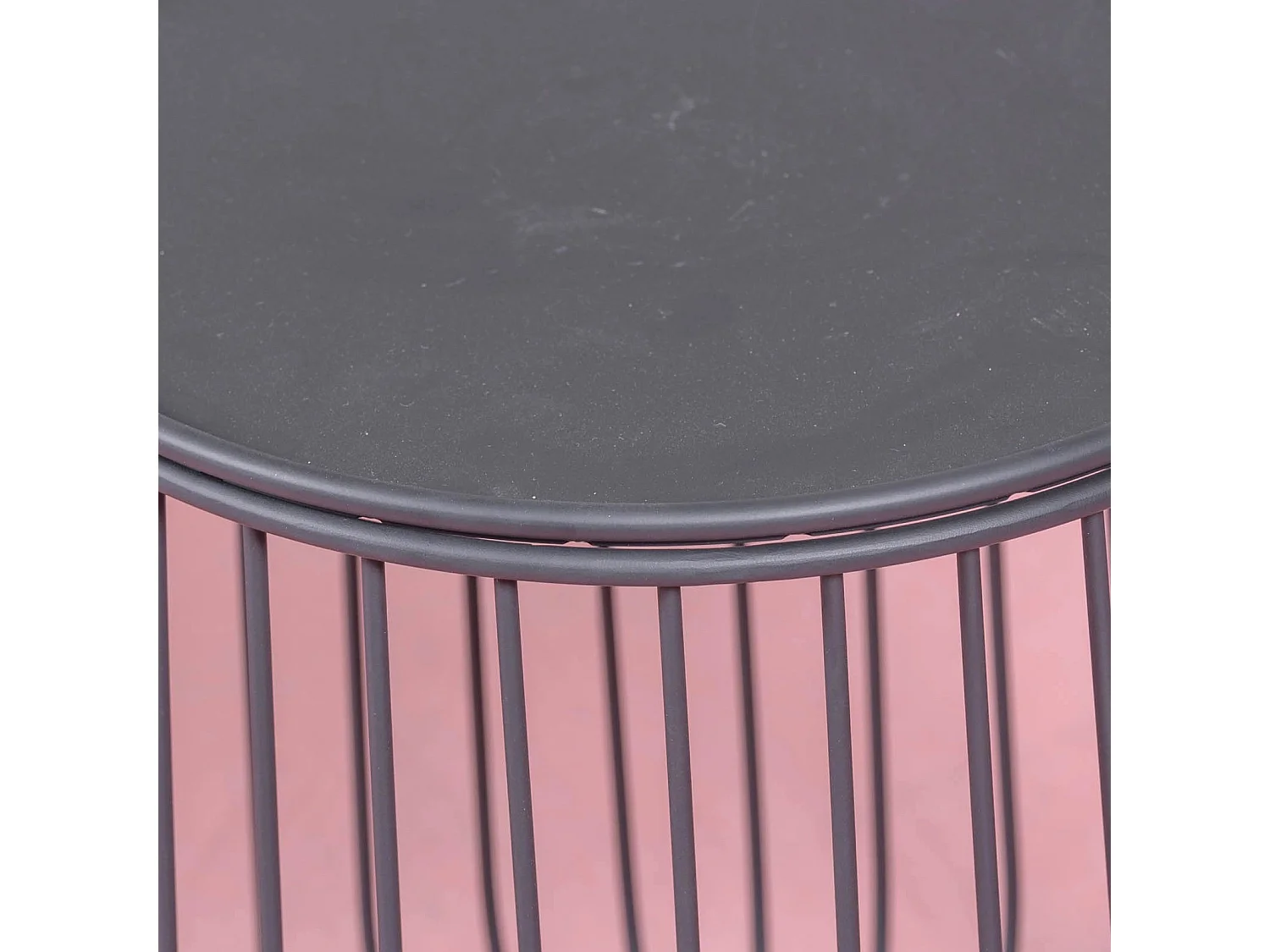 Table d'appoint ronde en acier adaptée à l'extérieur - Tanzania - Noir