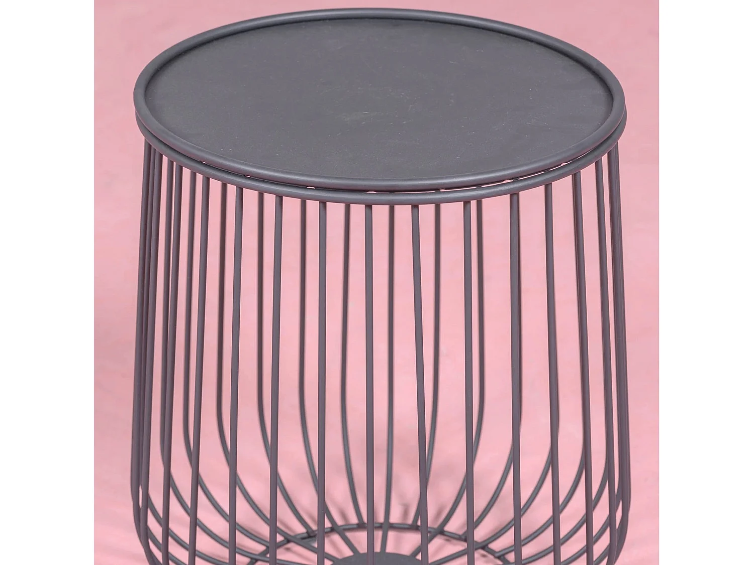 Table d'appoint ronde en acier adaptée à l'extérieur - Tanzania - Noir