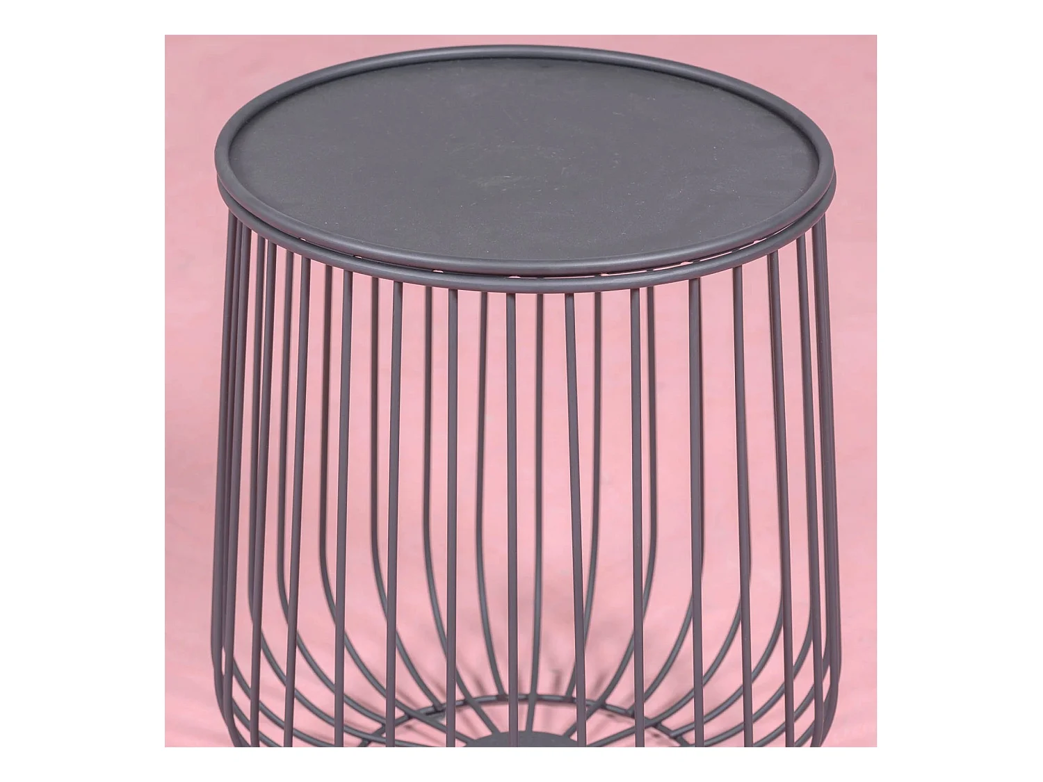 Ronde stalen bijzettafel geschikt voor buiten - Tanzania - Zwart