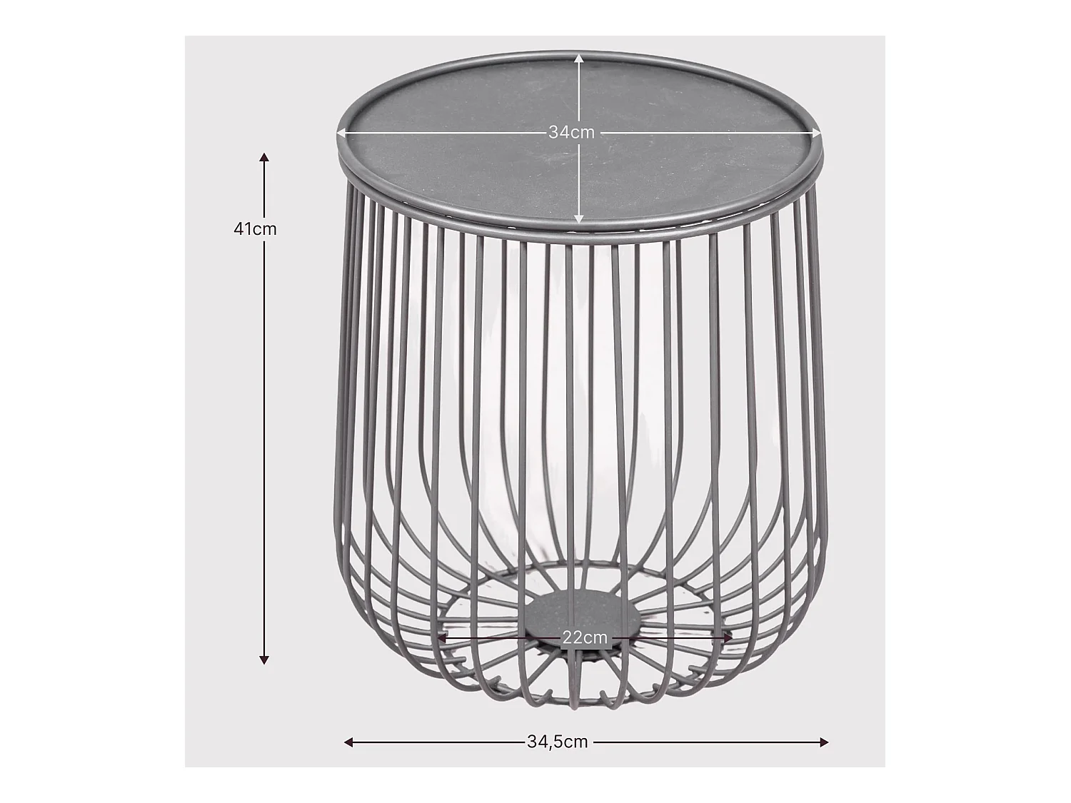 Ronde stalen bijzettafel geschikt voor buiten - Tanzania - Zwart