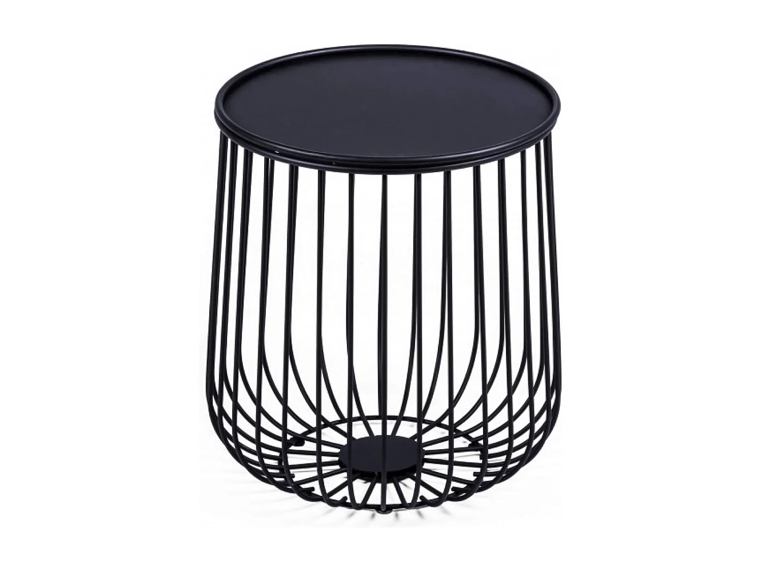 Ronde stalen bijzettafel geschikt voor buiten - Tanzania - Zwart
