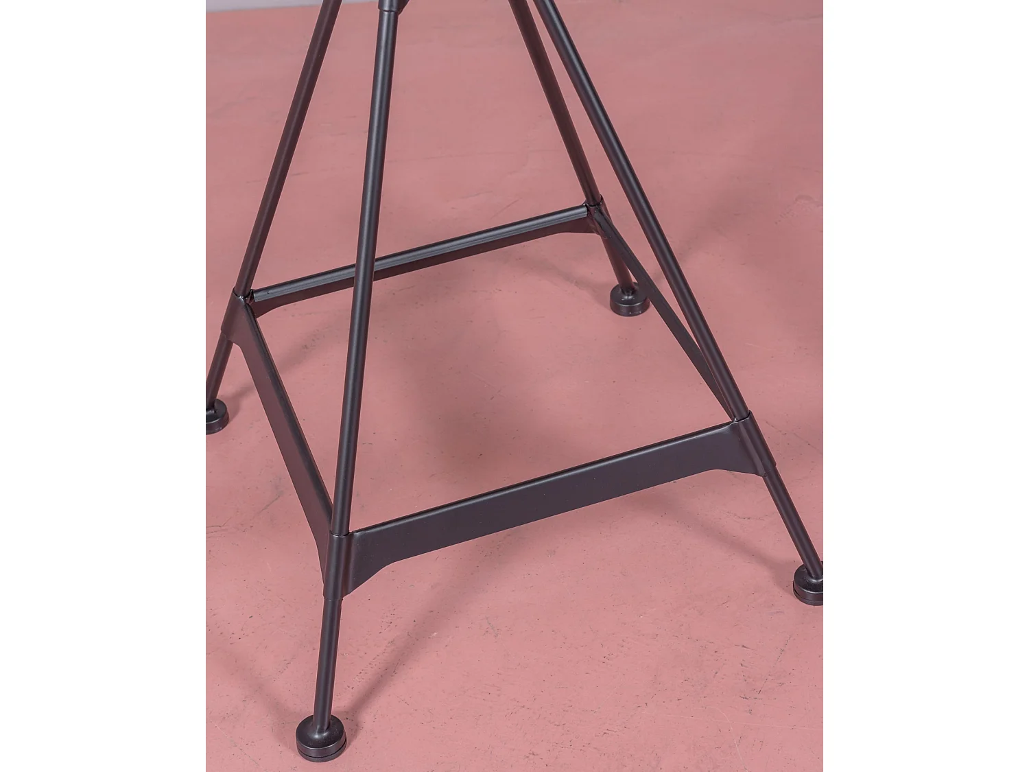 Industriële hoge tafel in beukenhout en gelakt staal (60x60cm) - Amadeus - Natuurlijke beuk