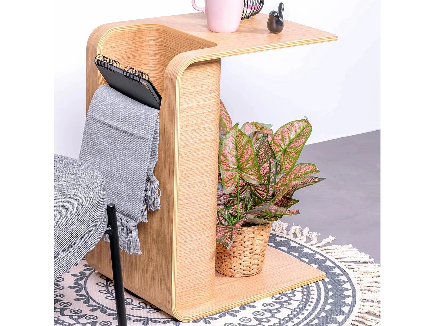 Design bijzettafel in essenhout - Liam - Natuurlijke as