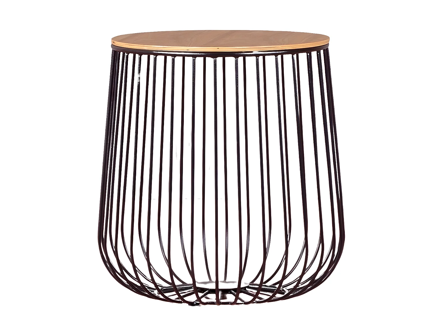 Table d'appoint en bois de frêne et acier laqué - Zurich - Noir