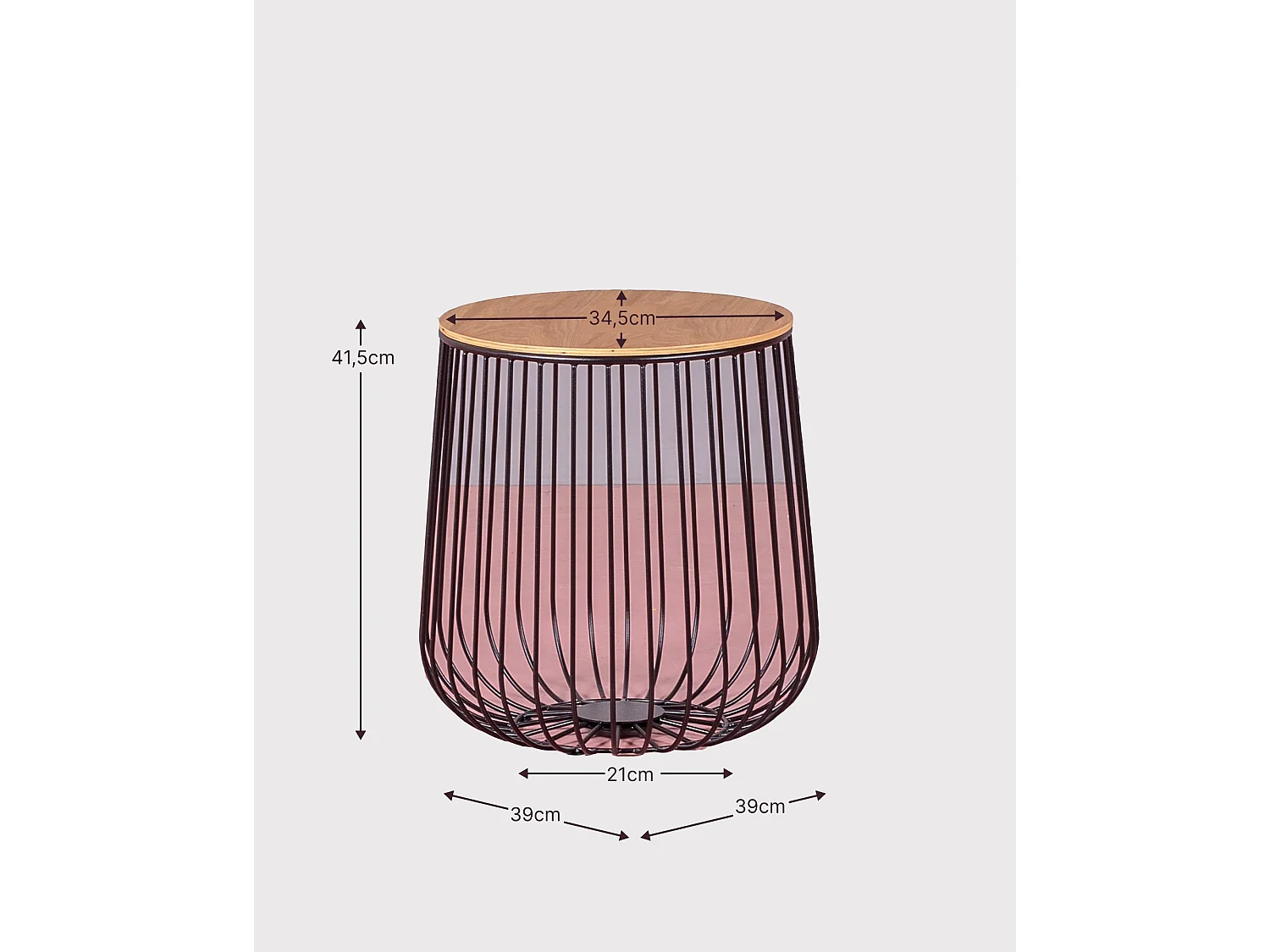 Tavolino in legno di frassino e acciaio laccato - Zurigo - Nero