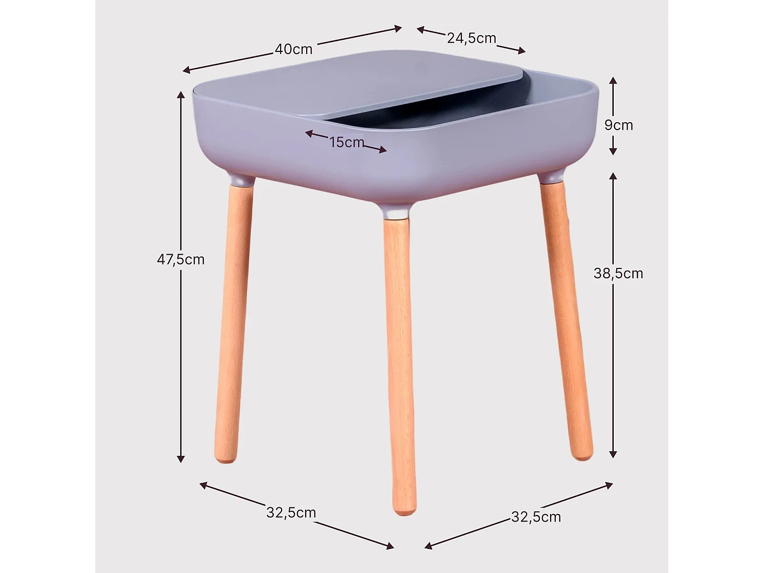 Tavolino in stile scandinavo - Pop - Grigio