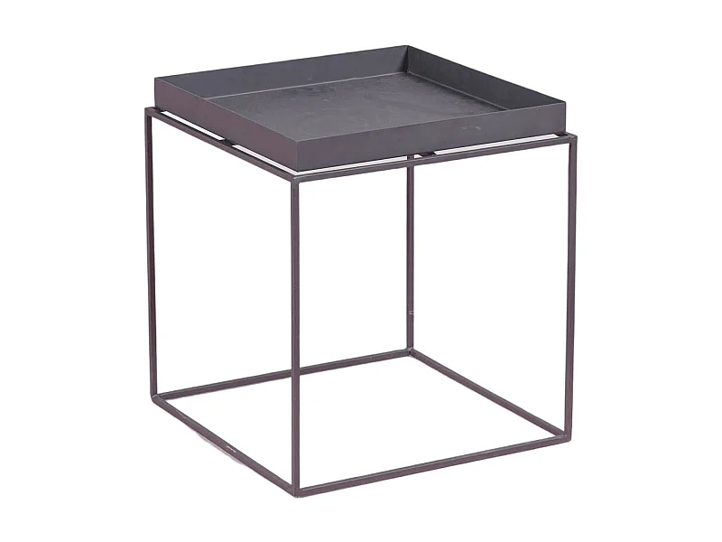 Mesa lateral quadrada em aço adequada para exteriores - Sorento - Preto