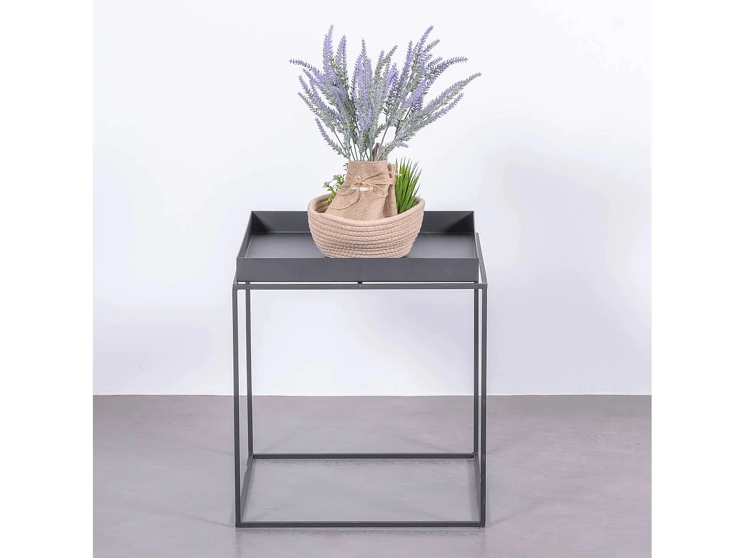 Table d'appoint carrée en acier adaptée à l'extérieur - Sorento - Noir