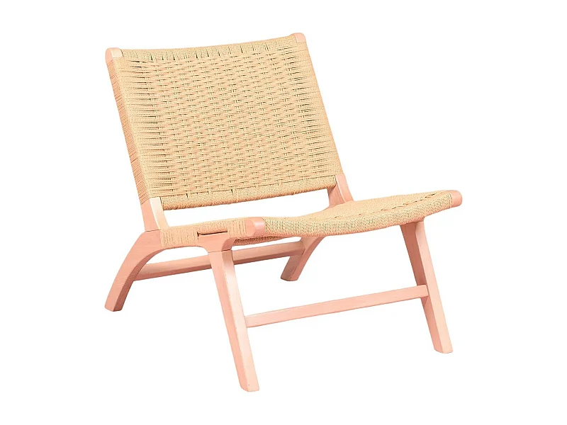 Fauteuil scandinave en bois de hêtre et corde écologique - Liam - Hêtre naturel