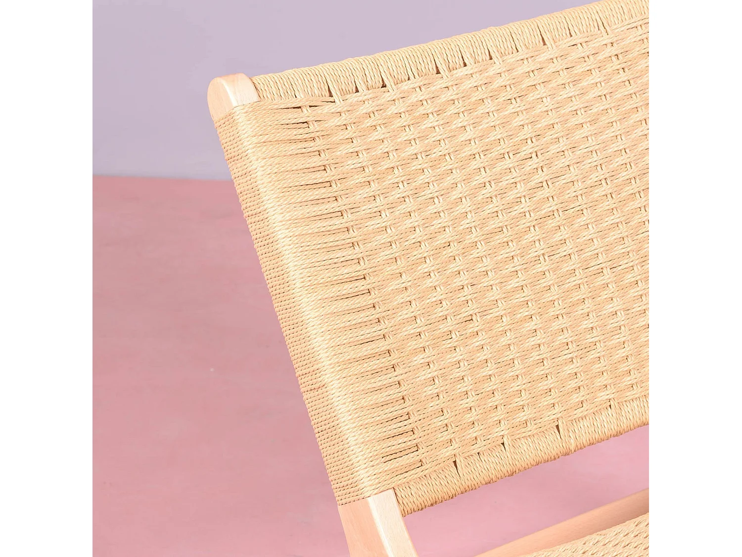 Fauteuil scandinave en bois de hêtre et corde écologique - Liam - Hêtre naturel