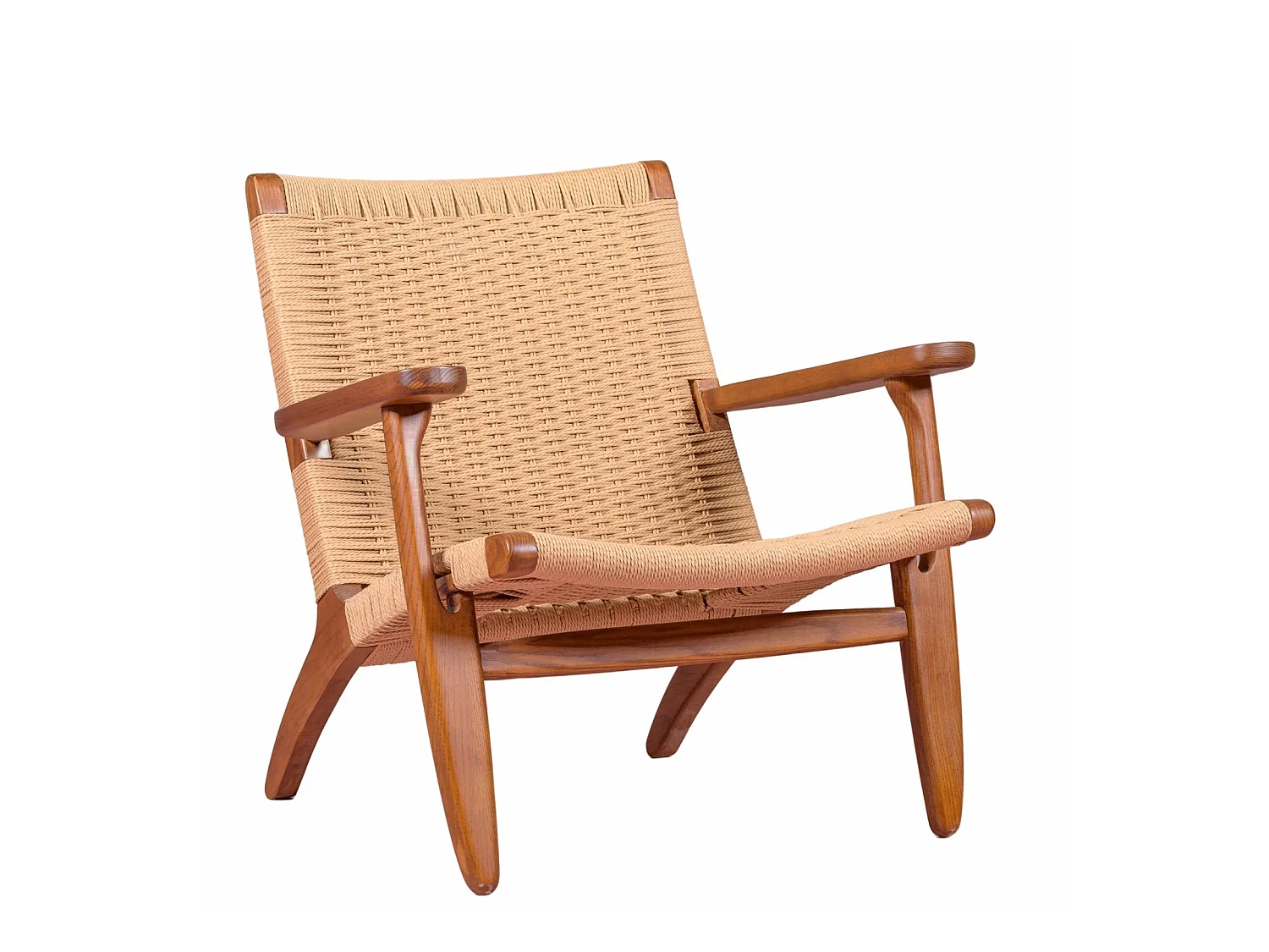 Fauteuil Nordic avec accoudoirs en bois de noyer - Liam - Noyer