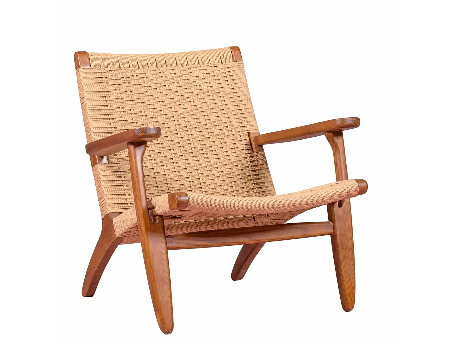 Fauteuil Nordic avec accoudoirs en bois de noyer - Liam - Noyer