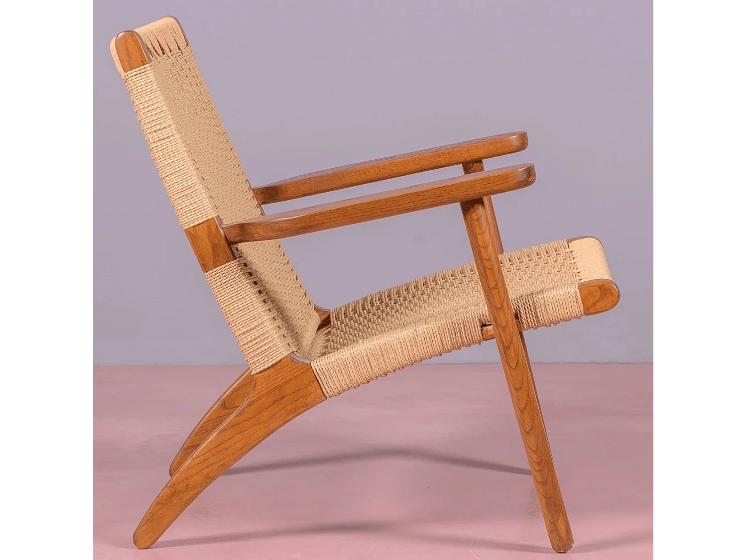 Fauteuil Nordic avec accoudoirs en bois de noyer - Liam - Noyer