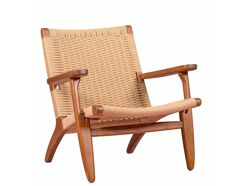 Fauteuil Nordic avec accoudoirs en bois de noyer - Liam - Noyer