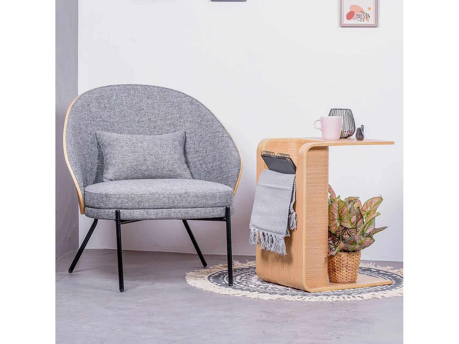 Fauteuil rustique en bois de frêne naturel - Earth - Gris