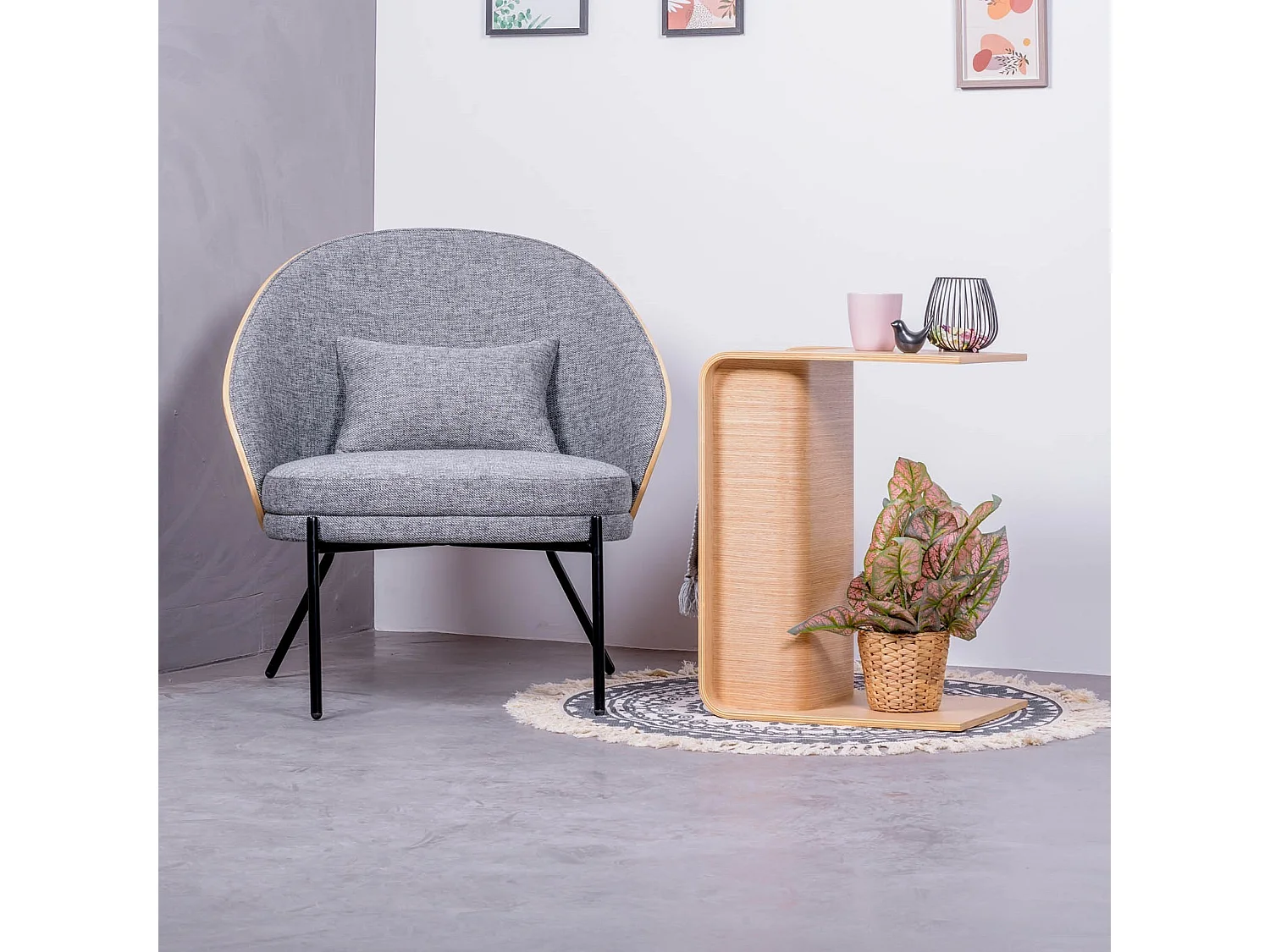 Fauteuil rustique en bois de frêne naturel - Earth - Gris