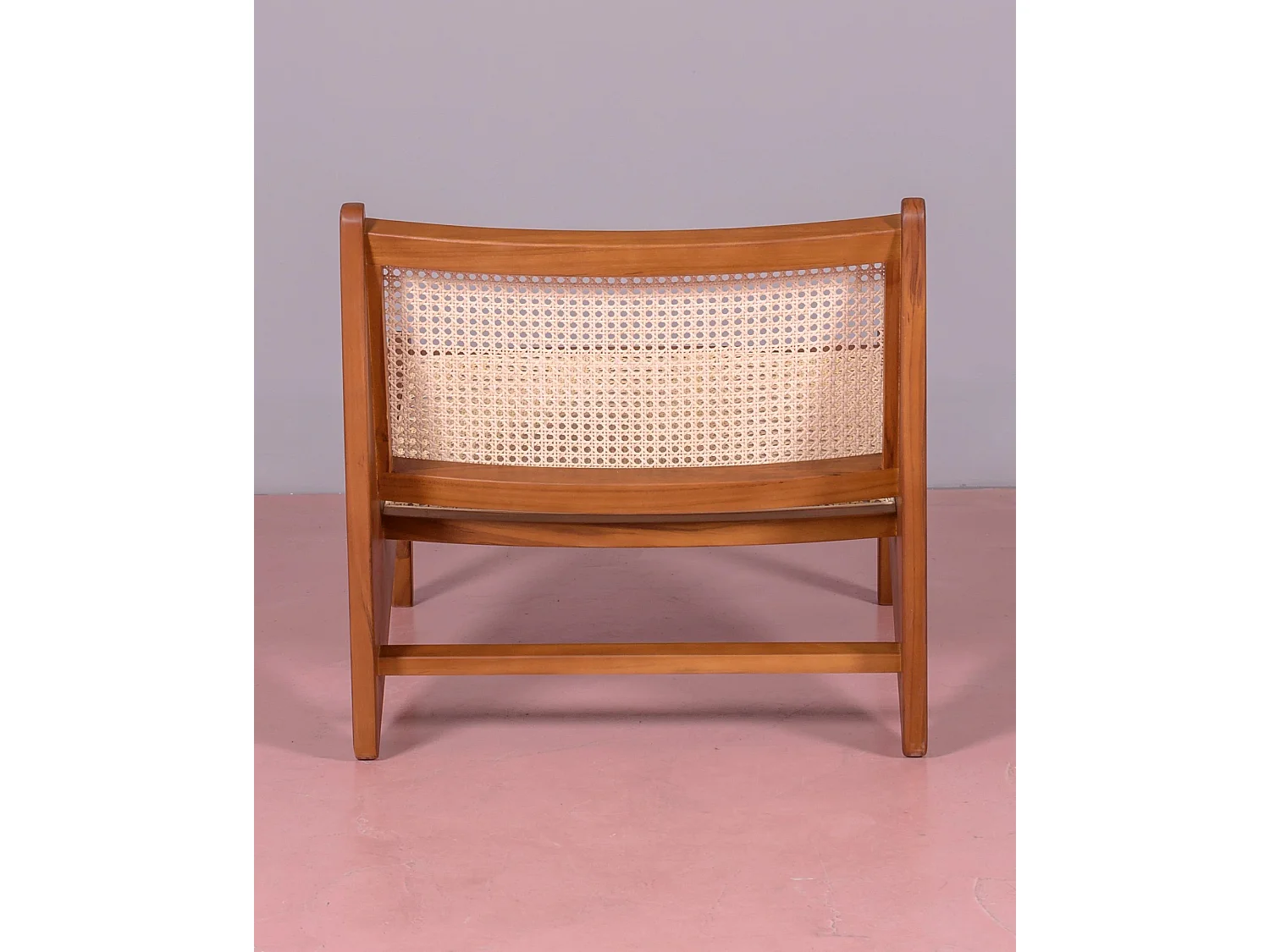 Fauteuil bas en bois de teck et rotin naturel - Compass - Teca