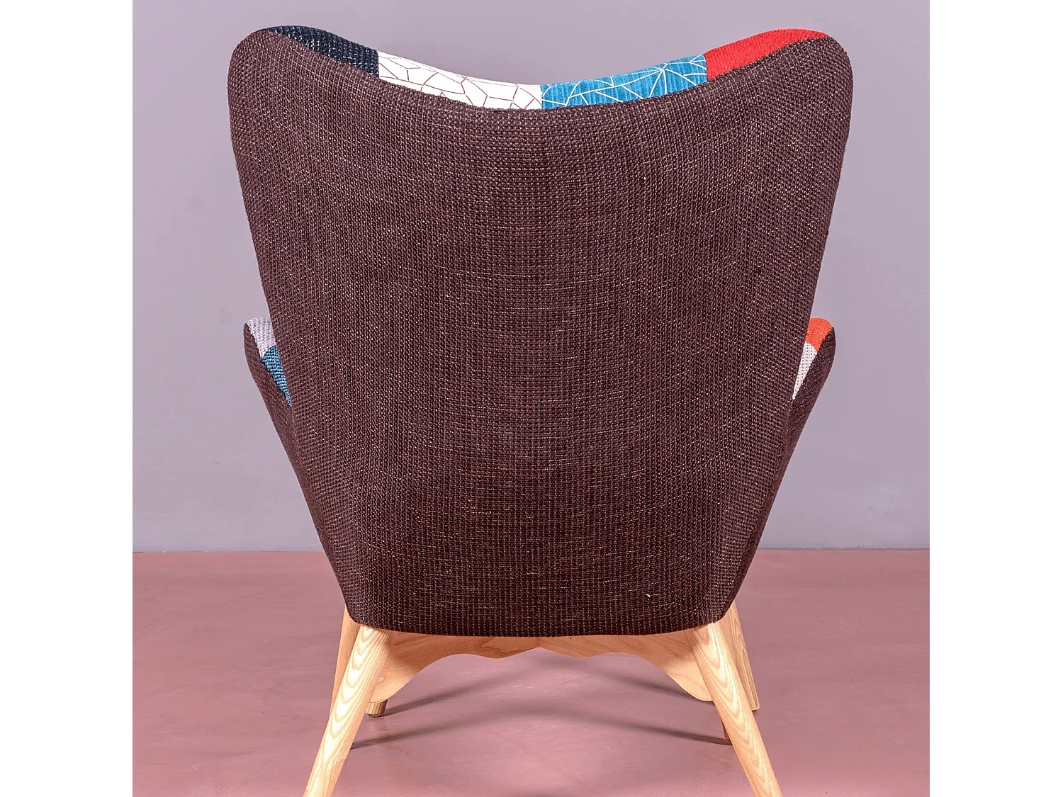 Fauteuil classique avec repose-pieds recouvert de patchwork - Featherston - Patchwork