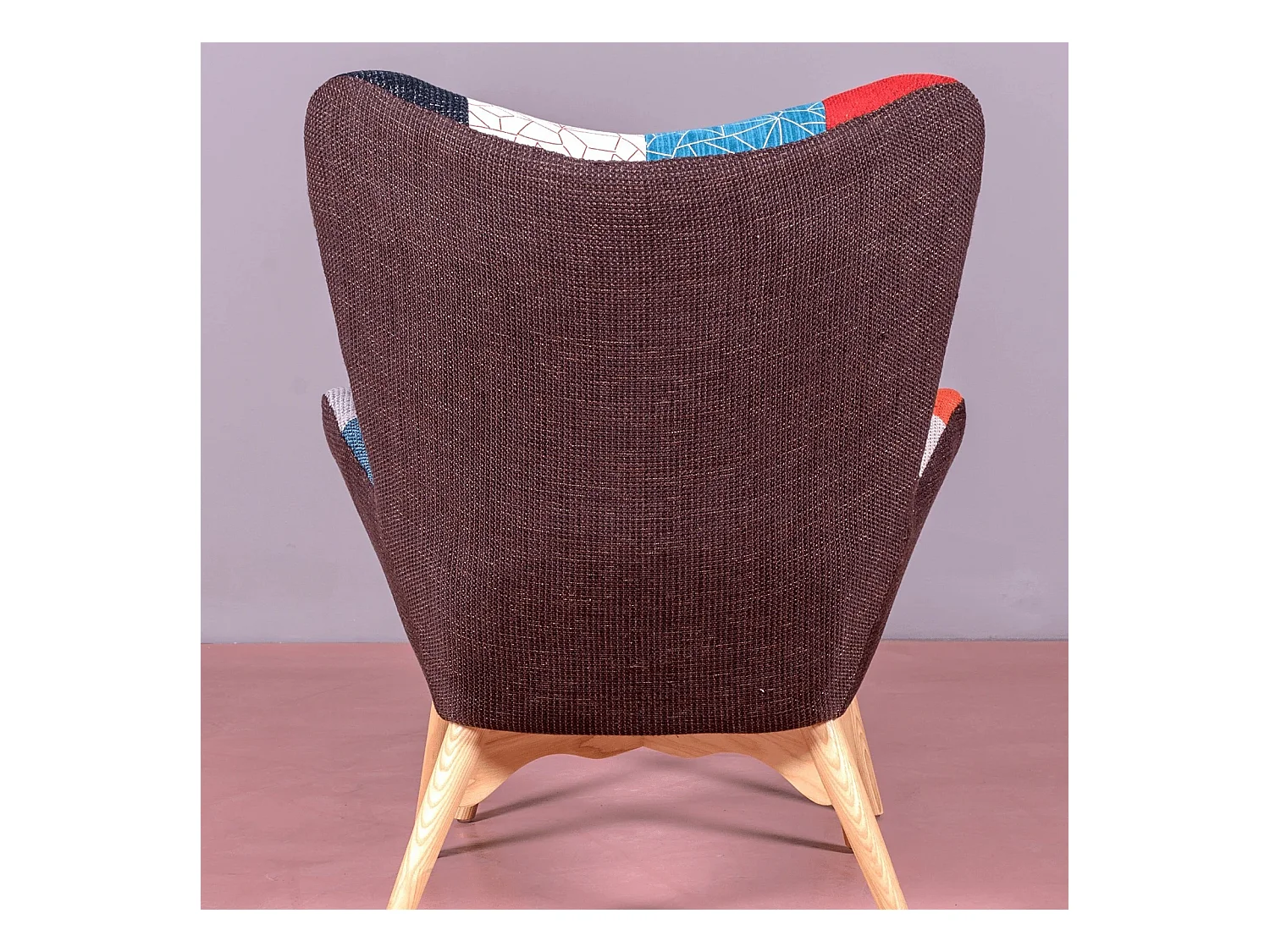 Klassischer Sessel mit Fußstütze mit Patchworkbezug - Featherston - Patchwork