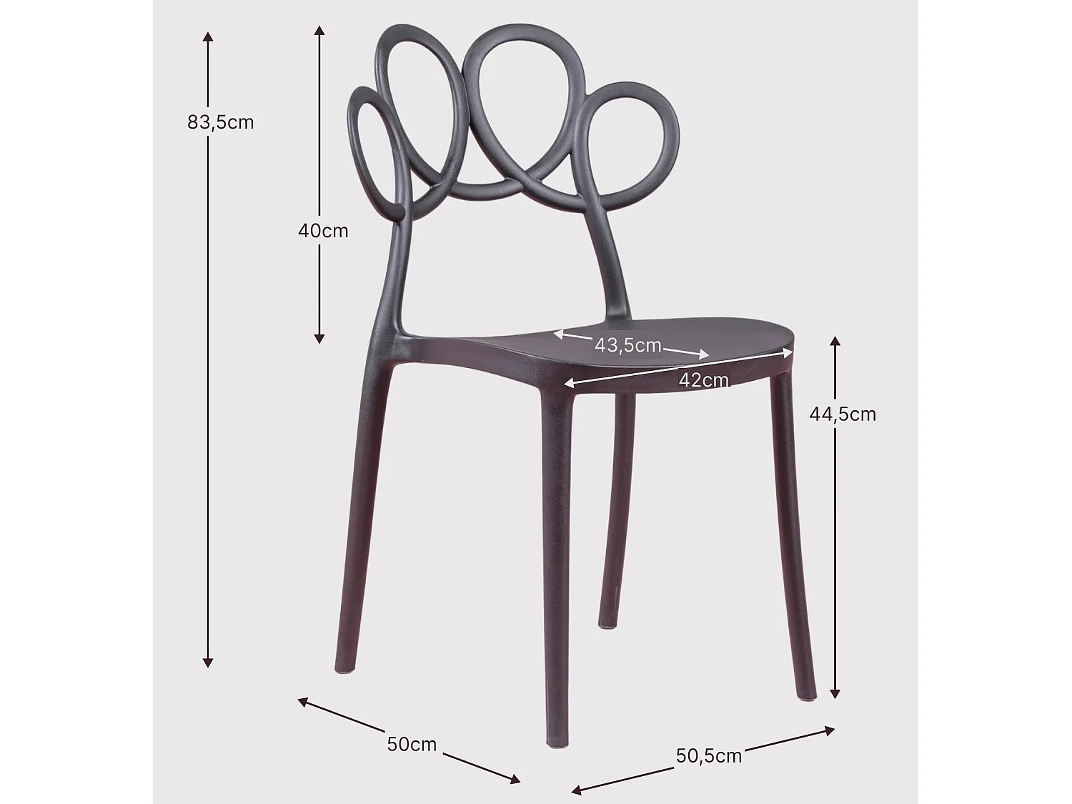 Designstoel geschikt voor buiten - Dream - Zwart