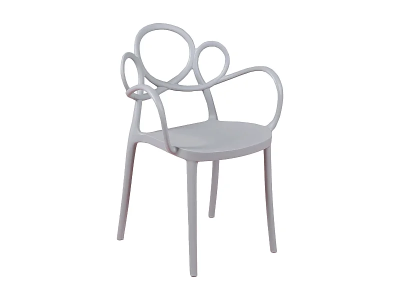 Cadeira de design com braços adequada para exteriores - Dream - Cinza