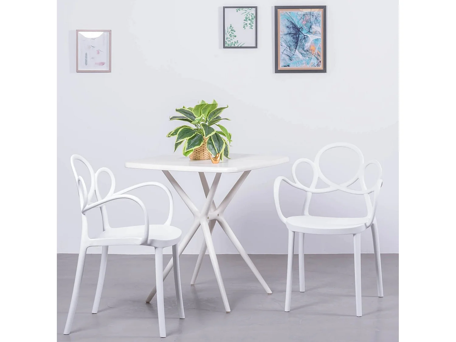 Design stoel met armleuningen geschikt voor buiten - Dream - Wit