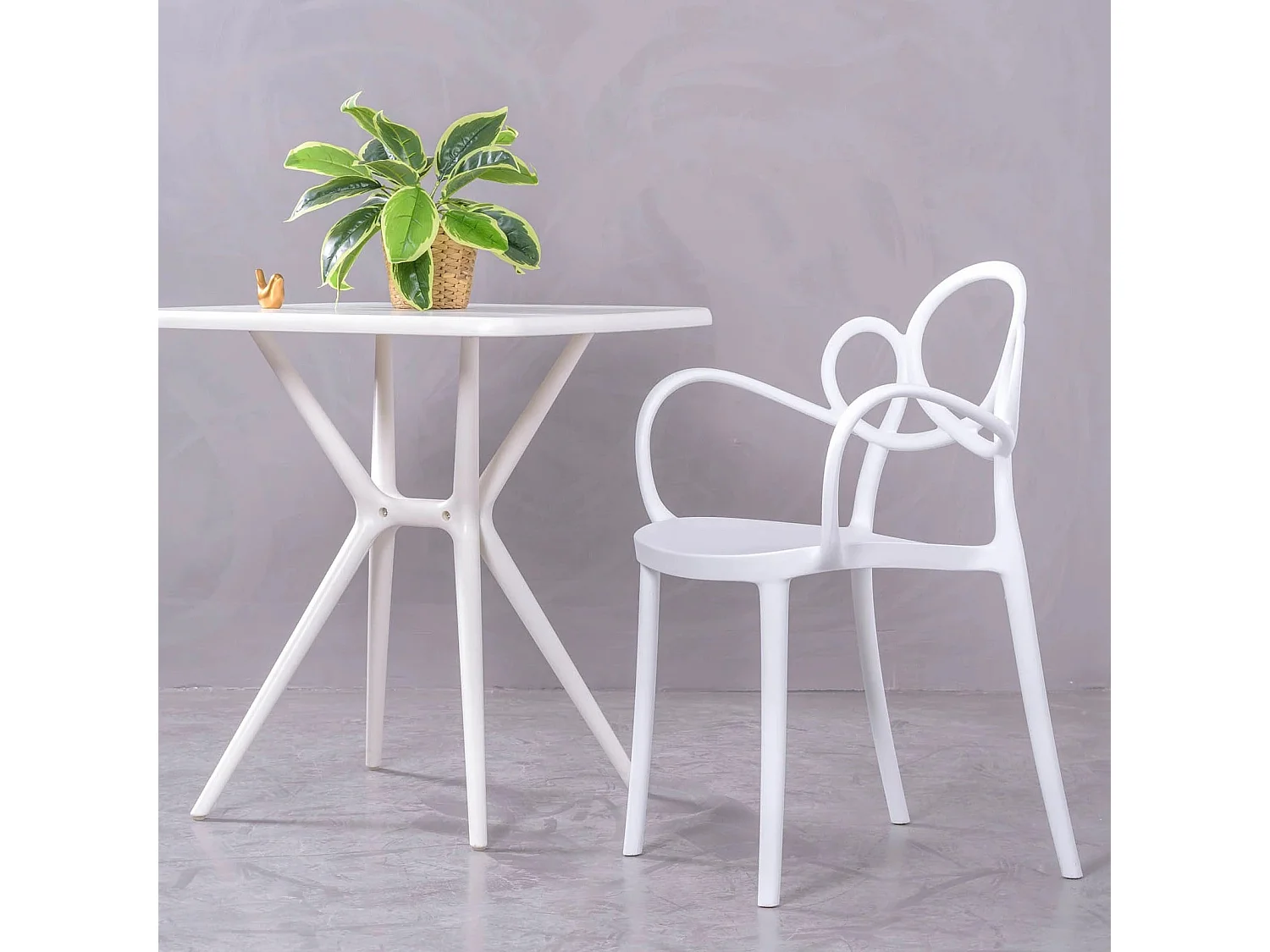 Chaise design avec accoudoirs adaptée à l'extérieur - Dream - Blanc