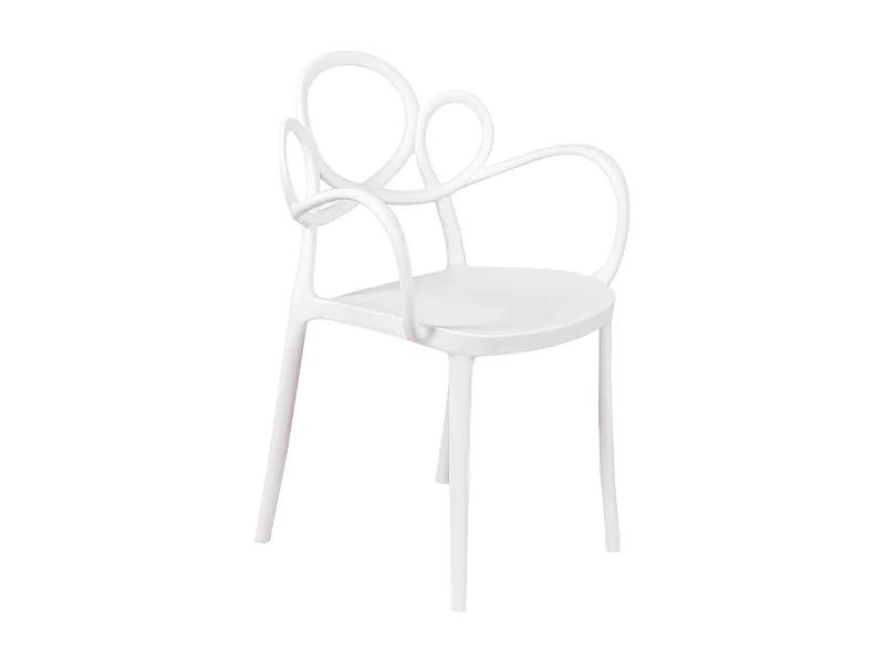 Chaise design avec accoudoirs adaptée à l'extérieur - Dream - Blanc