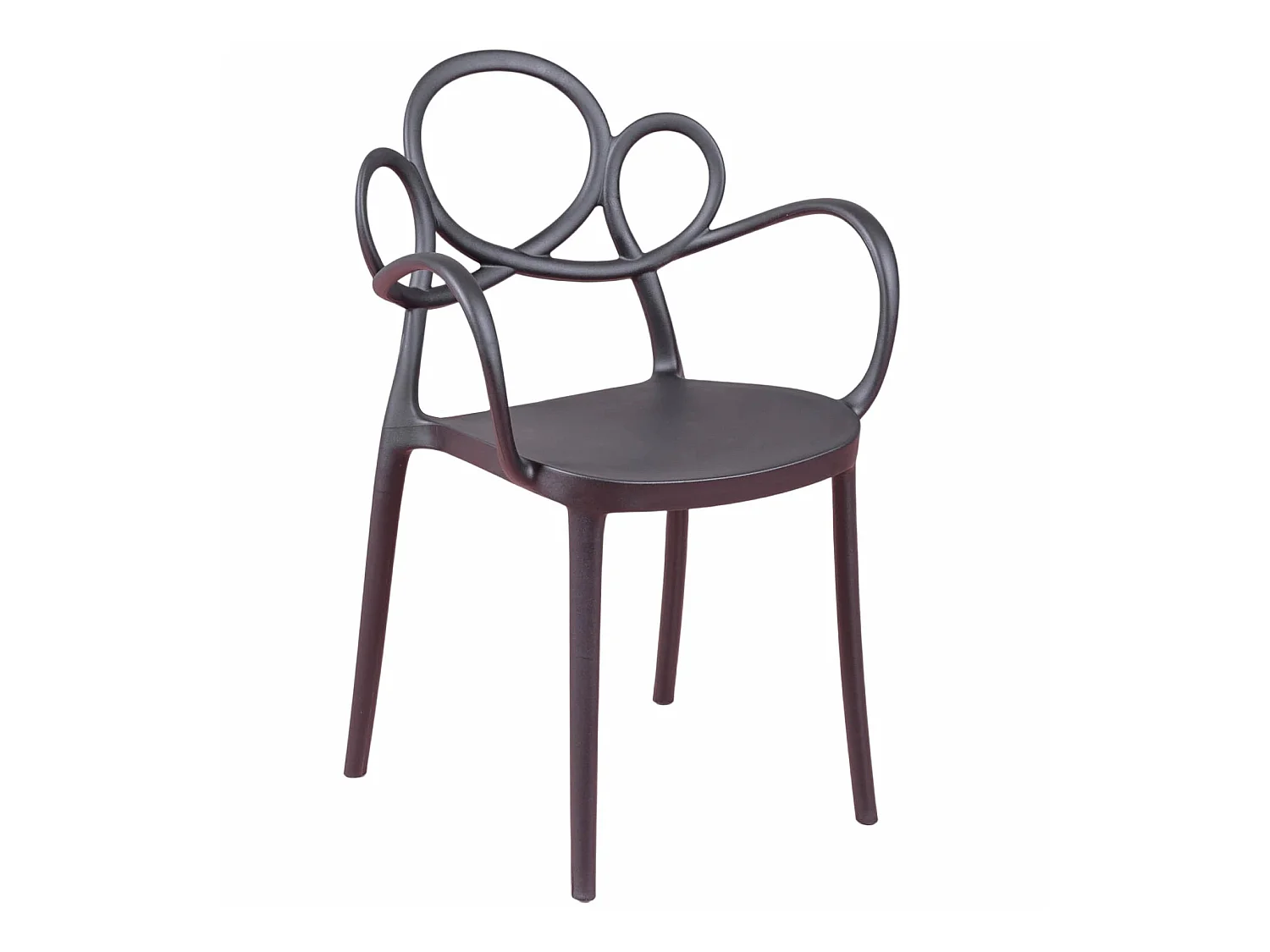 Chaise design avec accoudoirs adaptée à l'extérieur - Dream - Noir