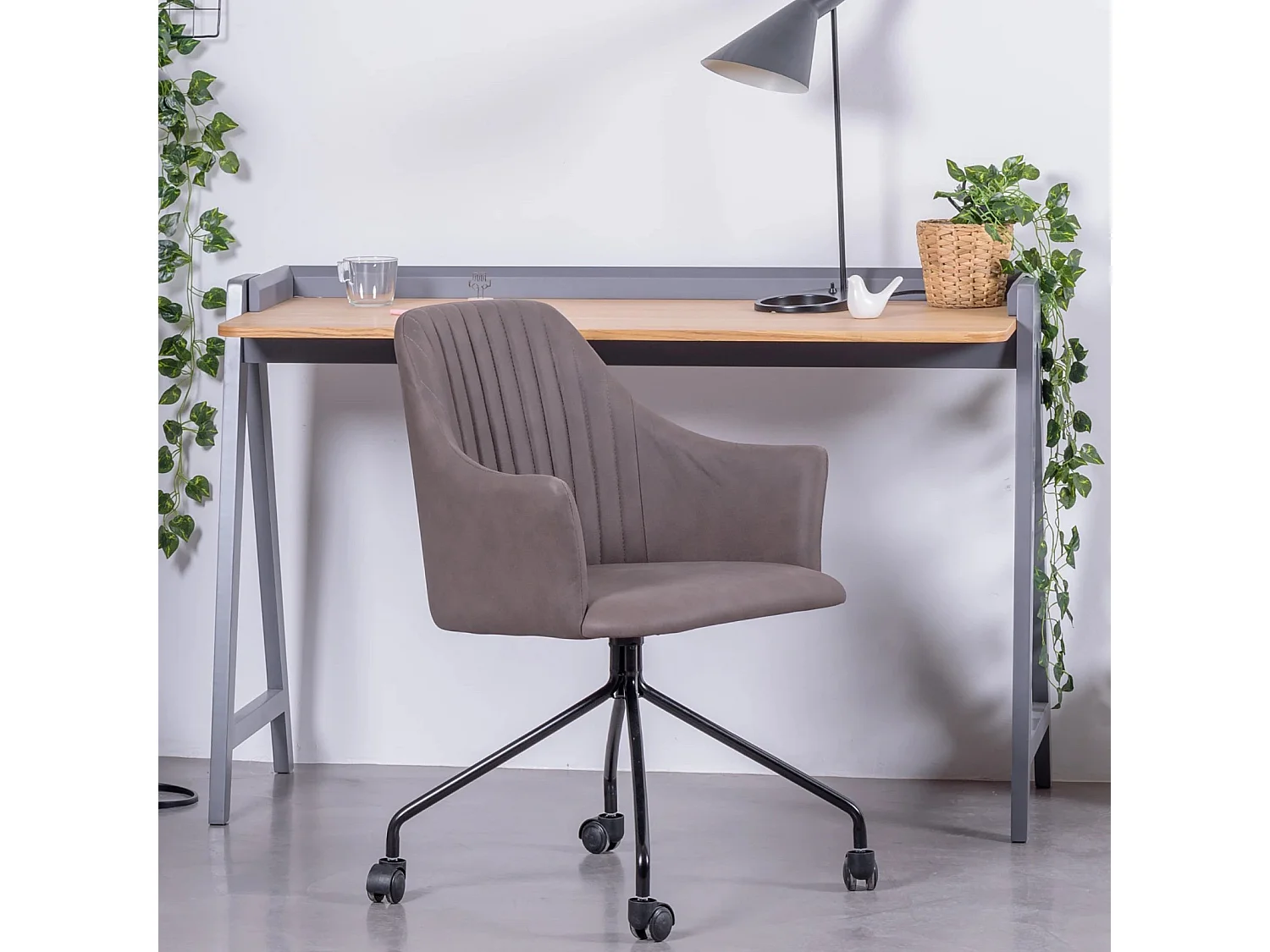 Table de bureau minimaliste en bois - Pop - Gris