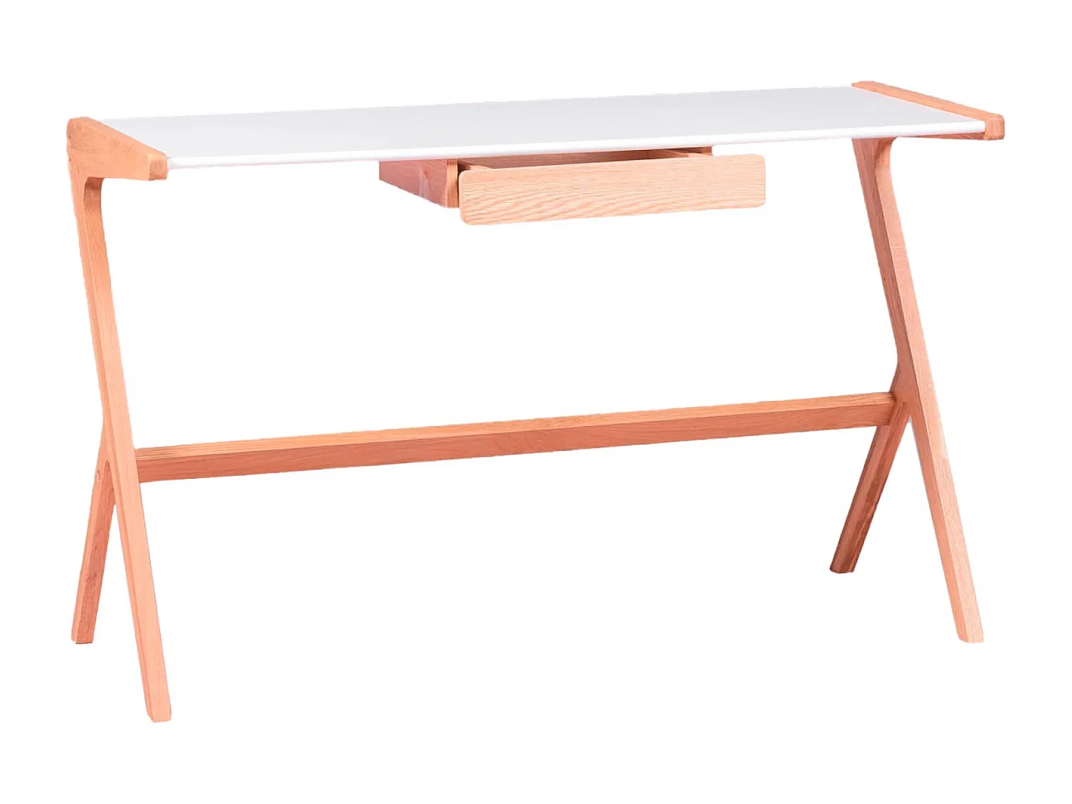 Minimalistischer Schreibtischtisch mit mittlerer Schublade - Seattle - Weiß