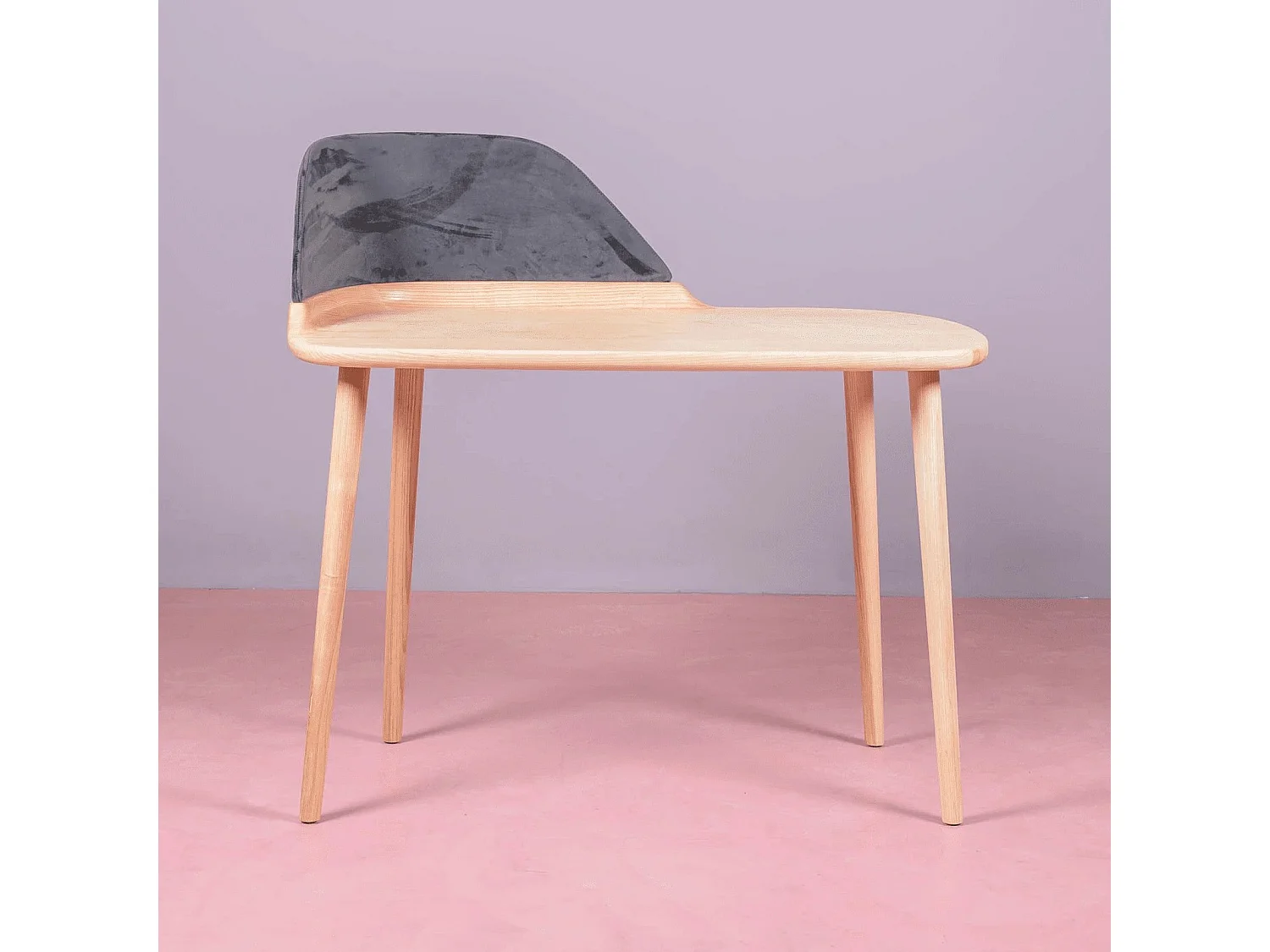 Escritorio de diseño en madera de fresno y terciopelo - Cattelan - Fresno Natural