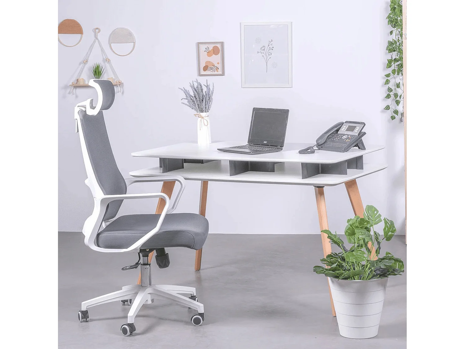 Scandinavische bureautafel in gelakt MDF (120x75) - Vancouver - Wit