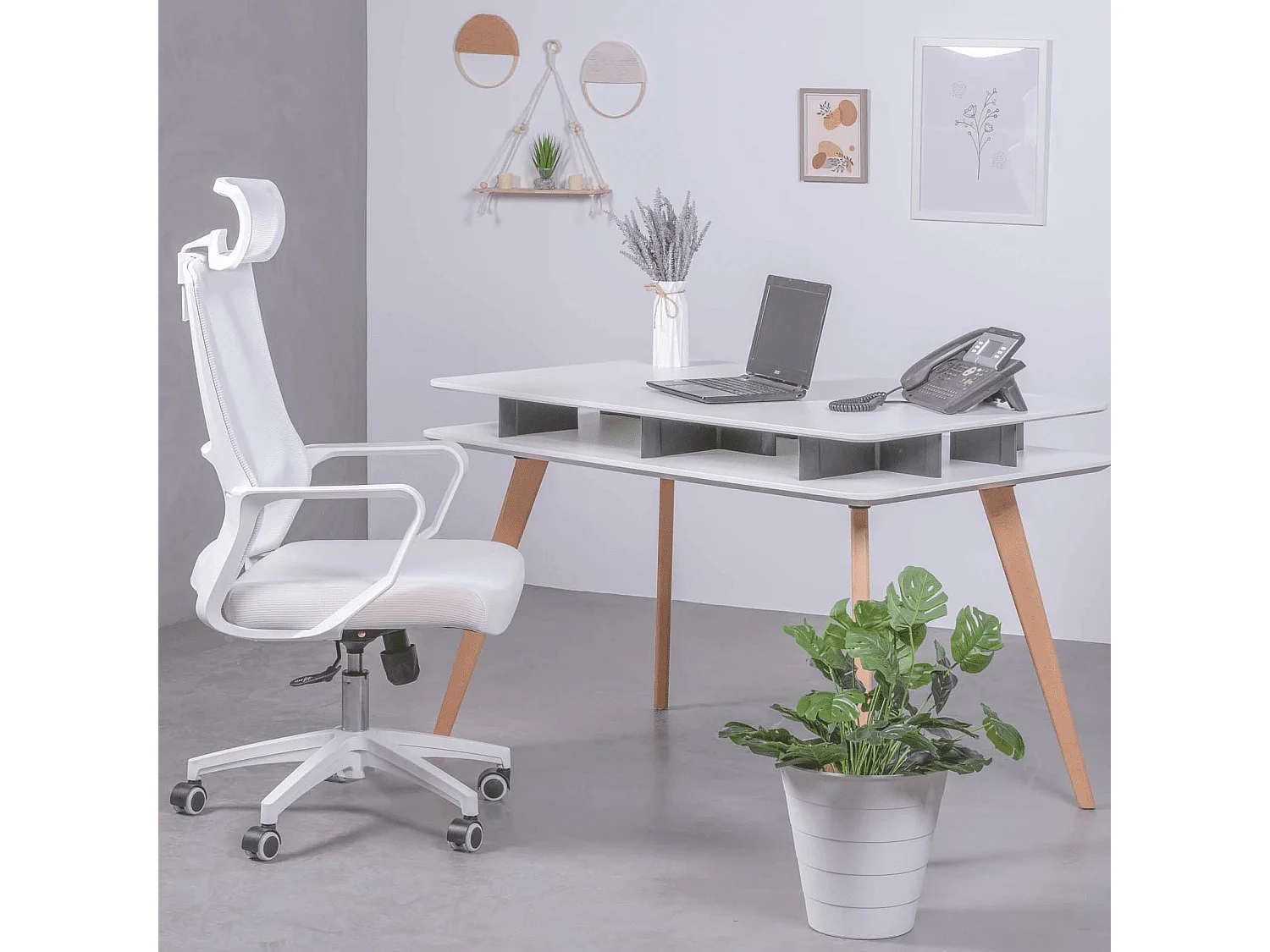 Scandinavische bureautafel in gelakt MDF (120x75) - Vancouver - Wit