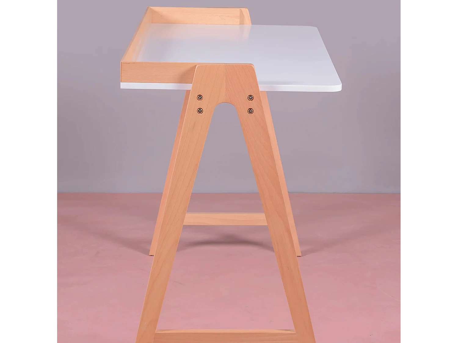 Minimalistischer Schreibtisch aus Eichenholz - Pop - Weiß