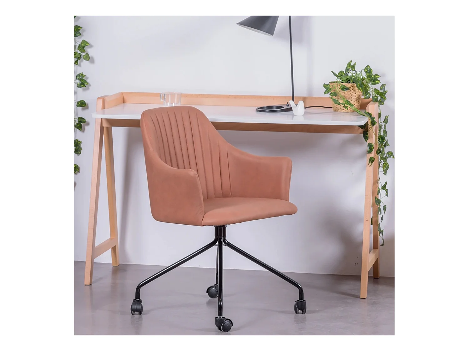 Mesa minimalista de madeira de carvalho - Pop - Branco