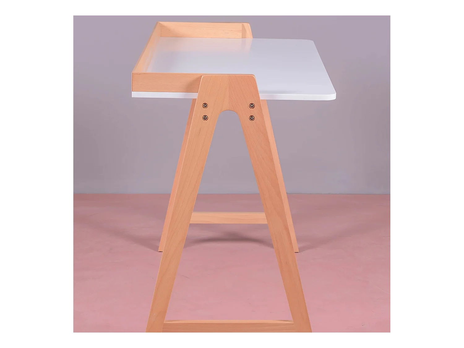 Mesa minimalista de madeira de carvalho - Pop - Branco