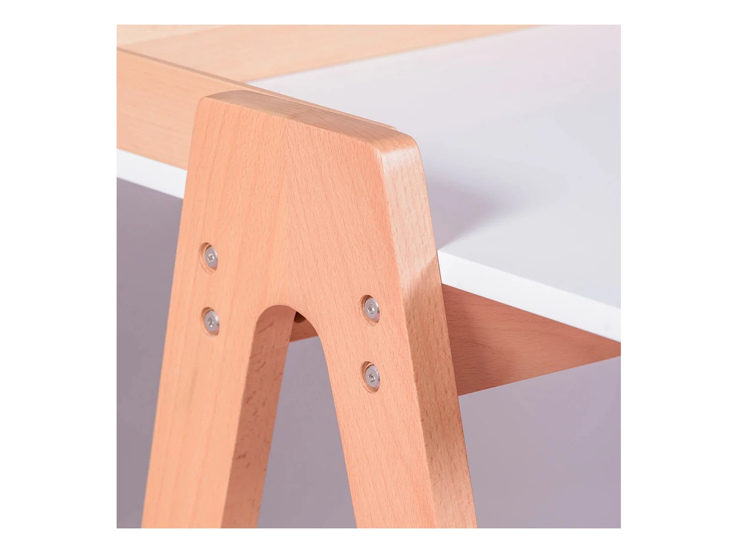 Mesa minimalista de madeira de carvalho - Pop - Branco