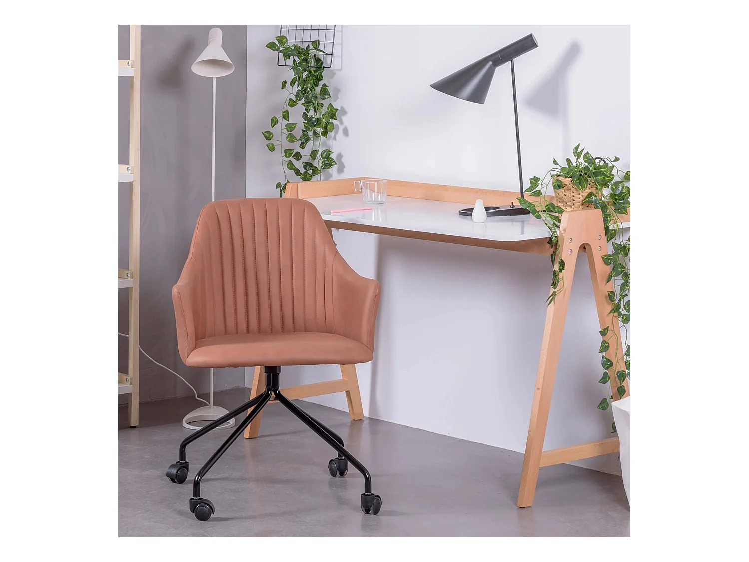 Mesa minimalista de madeira de carvalho - Pop - Branco