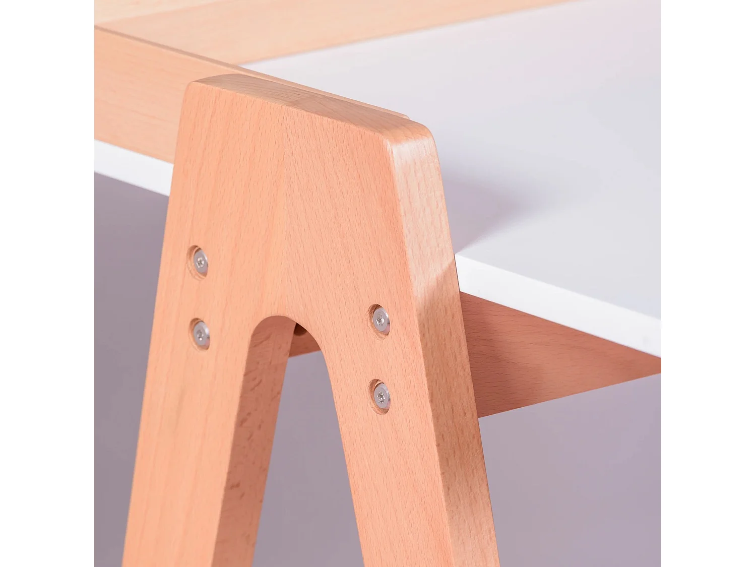 Minimalistische eikenhouten bureautafel - Pop - Wit