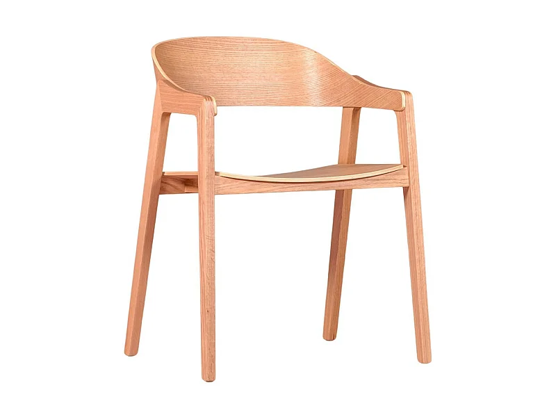 Sedia scandinava in legno di rovere con braccioli - Soho - Quercia