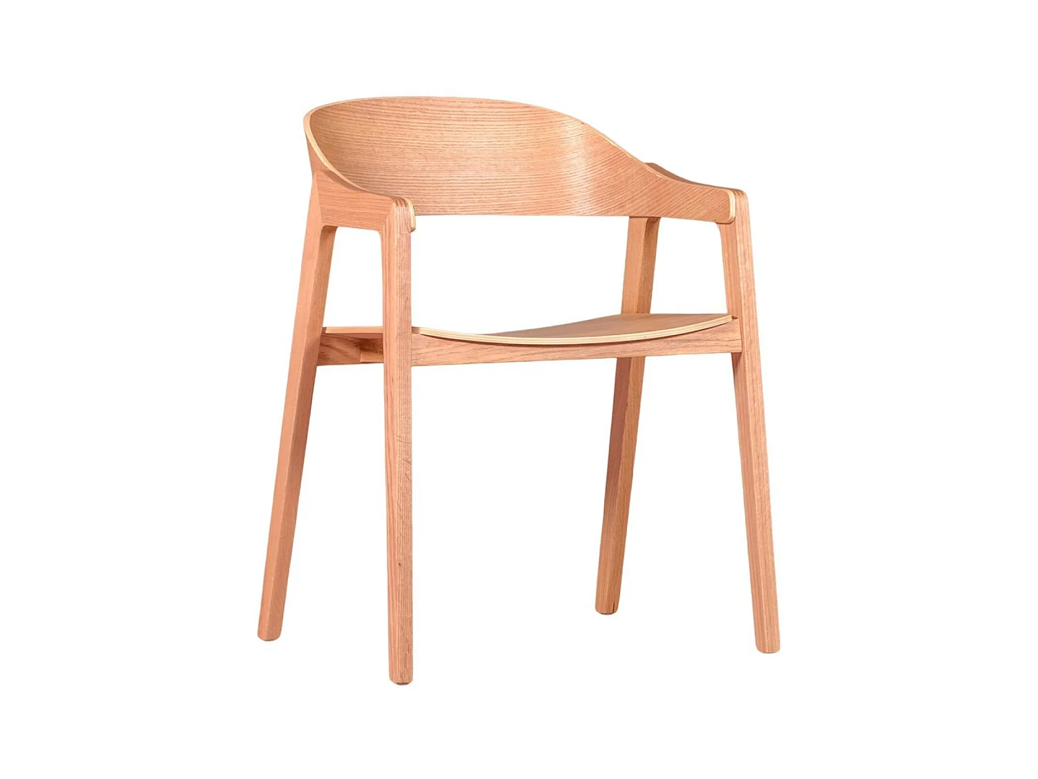 Chaise scandinave en bois de chêne avec accoudoirs - Soho - Chêne
