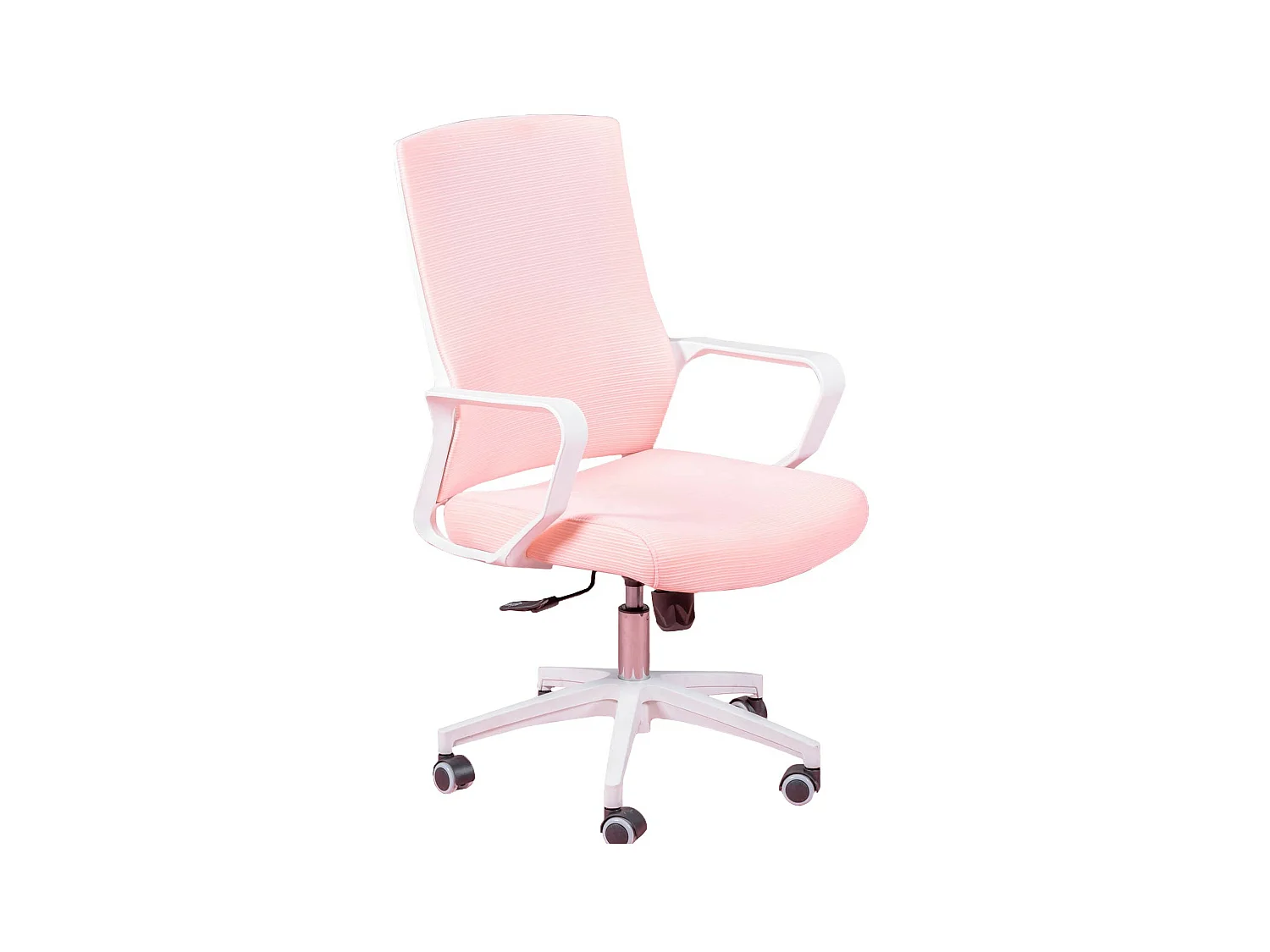 Chaise de bureau ergonomique avec roulettes et accoudoirs - Mesh - Rose