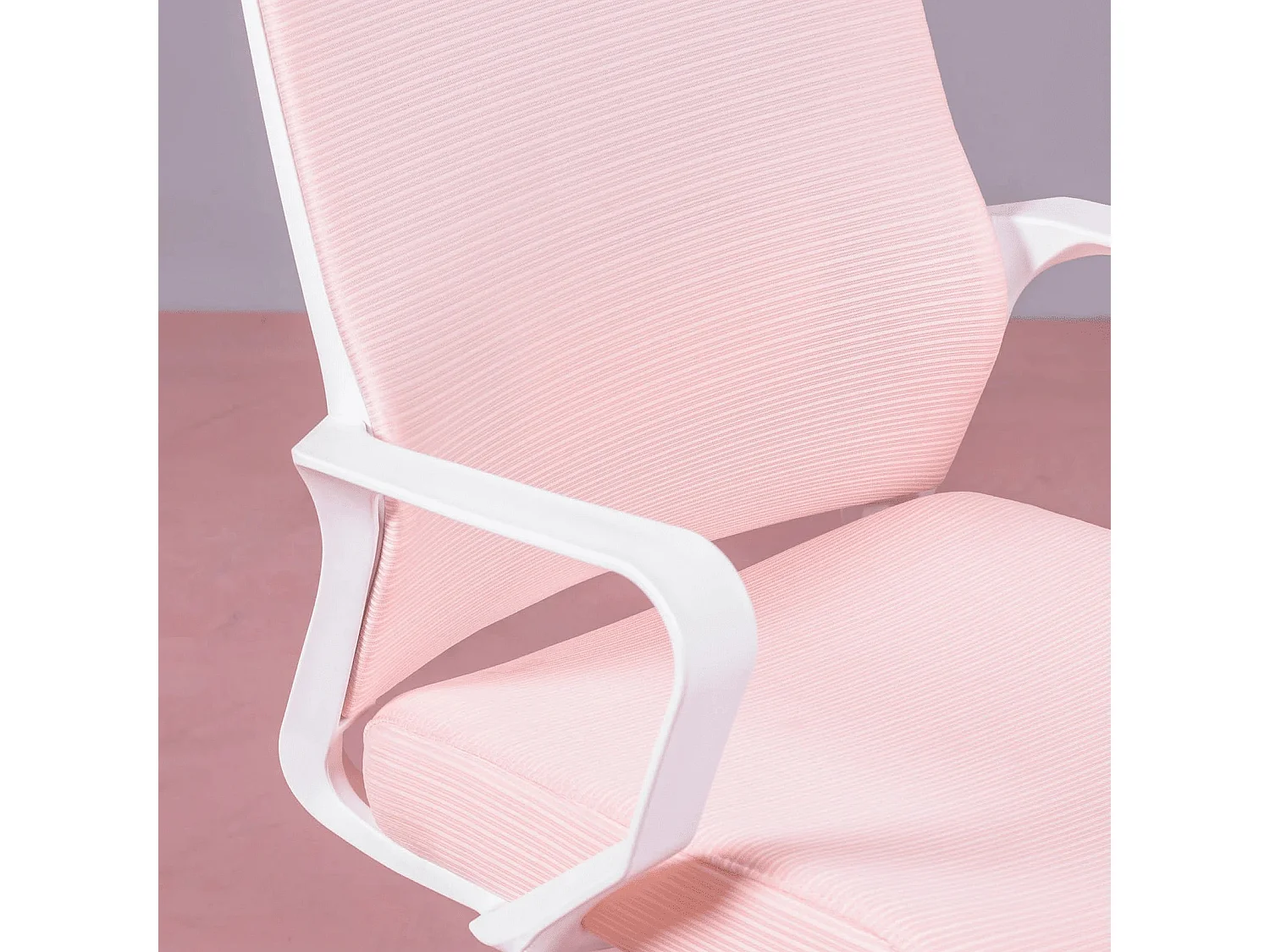 Ergonomischer Schreibtischstuhl mit Rollen und Armlehnen - Mesh - Rosa