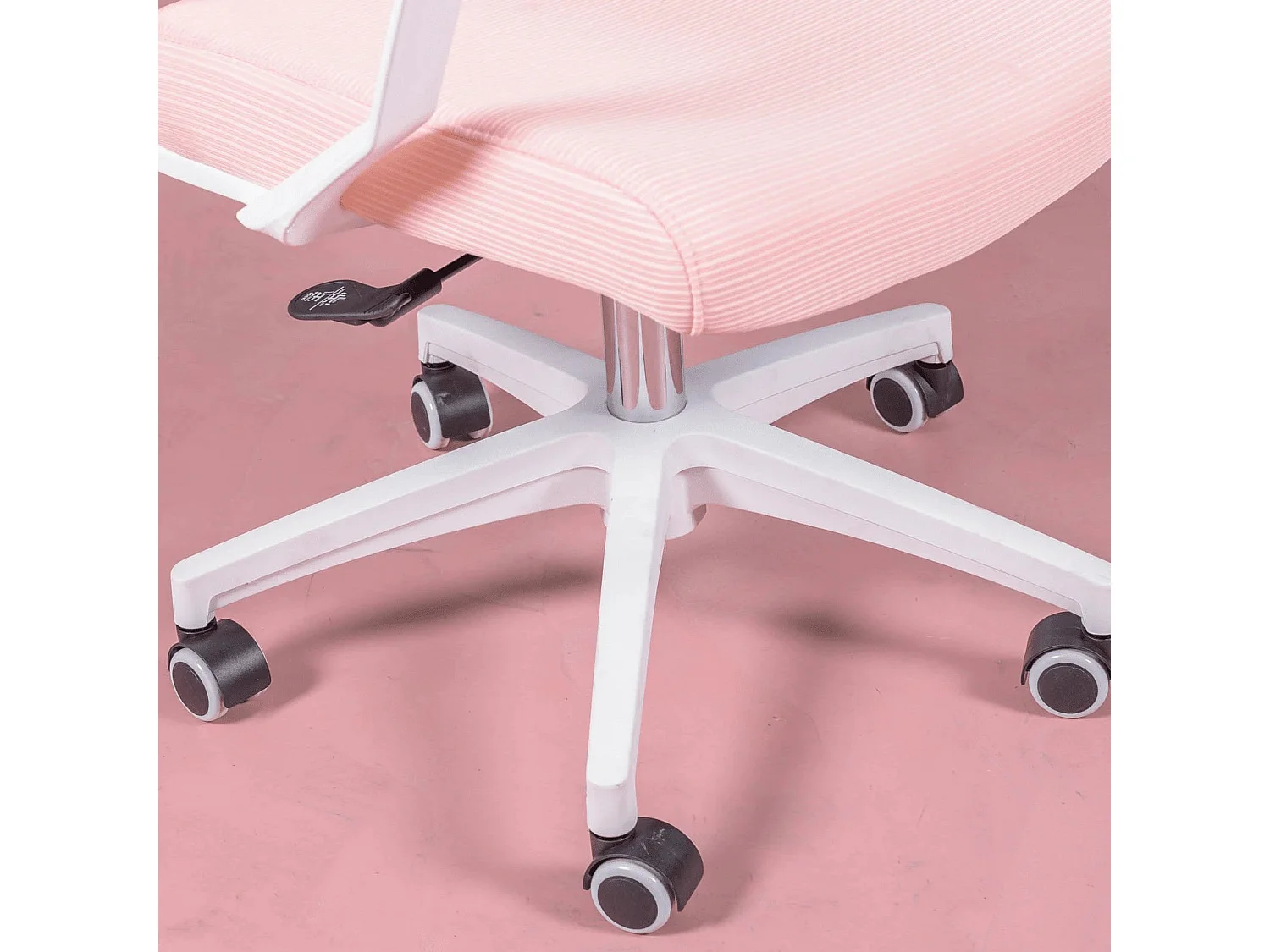 Ergonomischer Schreibtischstuhl mit Rollen und Armlehnen - Mesh - Rosa