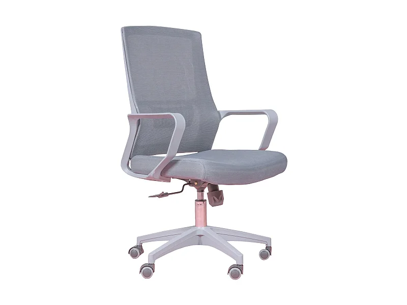 Chaise de bureau ergonomique réglable en mesh respirante aux finitions grises - Mesh - Gris foncé