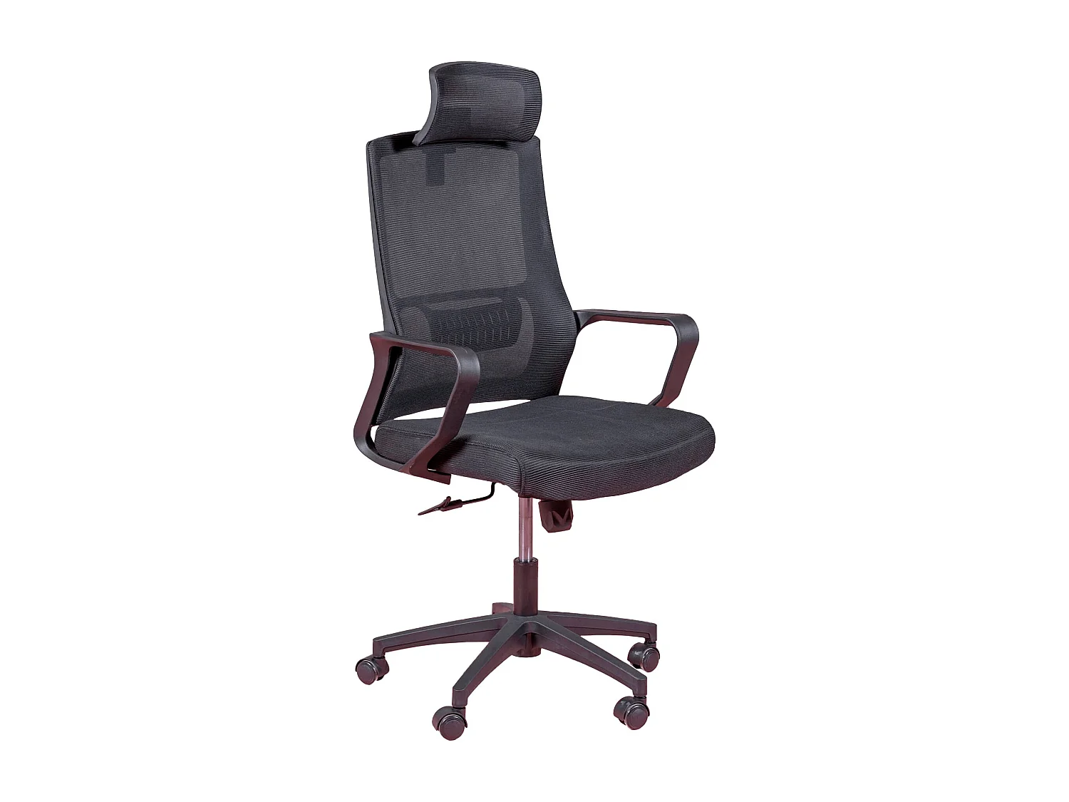 Ergonomische bureaustoel van ademend mesh met zwarte afwerking en verstelbare hoofdsteun - Mesh - Zwart