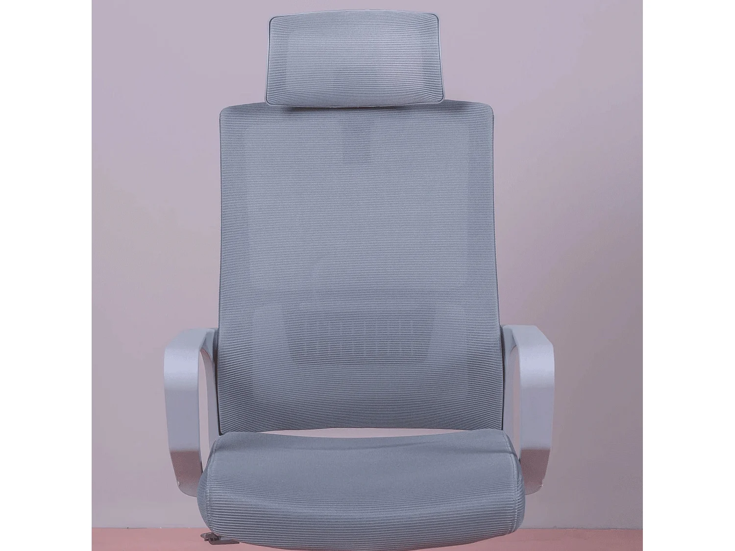 Ergonomischer Bürostuhl aus atmungsaktivem mesh mit grauen Oberflächen und verstellbarer Kopfstütze - Mesh - Dunkelgrau