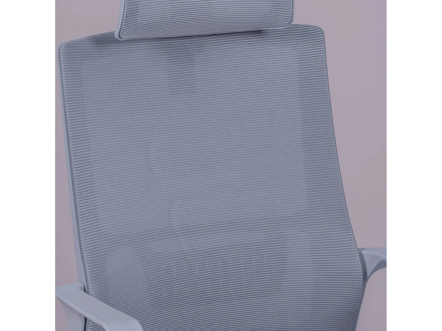 Ergonomische bureaustoel van ademend mesh met grijze afwerking en verstelbare hoofdsteun - Mesh - Donkergrijs